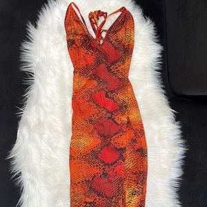 Beautiful Snake Print Maxi Dress